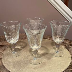 Hand-Blown Glass Goblets, Set/4
